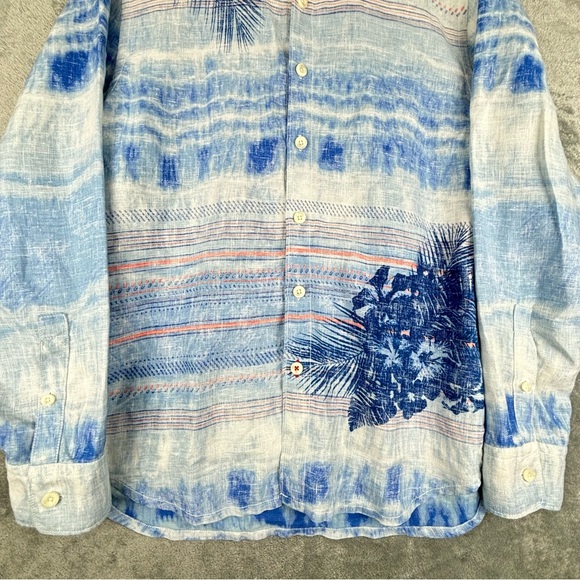 Tommy Bahama‎ Relax Ocean Tides Breezer Linen Shirt Large Tropical Breathable - Picture 7 of 14